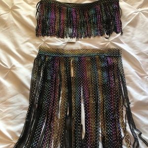Festival rainbow sequin set